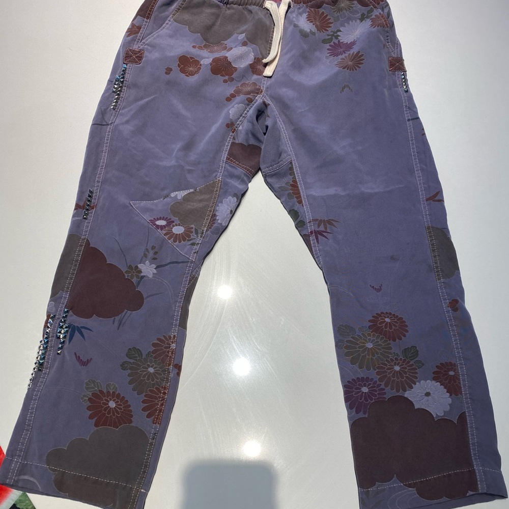 Free city fully lined silk pants size s purple color great details